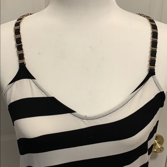 WH|BM Asymmetrical Striped Tunic Top - Picture 2 of 7